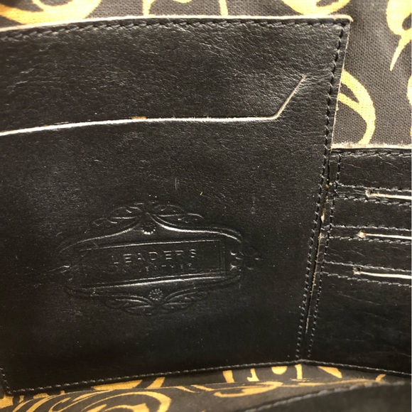 Leaders in Leather black tooled purse shoulder bag turquoise blue cowgirl - Picture 4 of 12